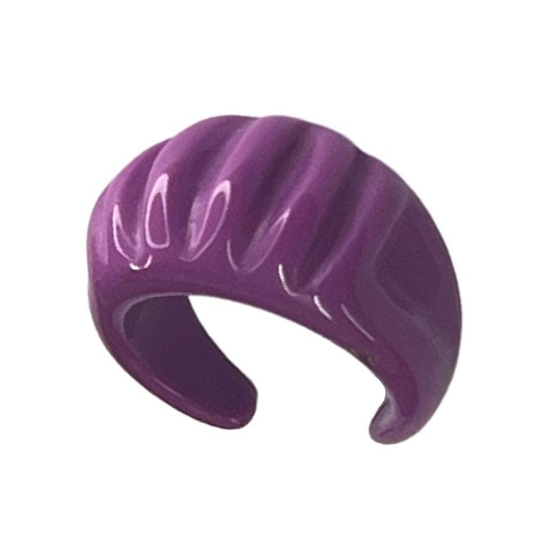 Δαχτυλίδι Ρητίνης Wide Lines Resin Ring Μώβ NI37004