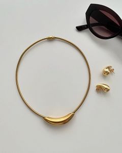 Κολίε Chunky Choker Από Ατσάλι Επιχρυσωμένο 24Κ MI13481