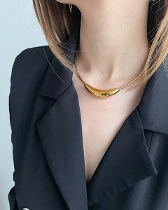 Κολίε Chunky Choker Από Ατσάλι Επιχρυσωμένο 24Κ MI13481