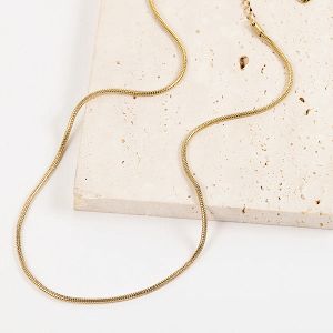 Κολίε Round Snake Chain 2mm Από Ατσάλι Επιχρυσωμένο 24Κ MI13483